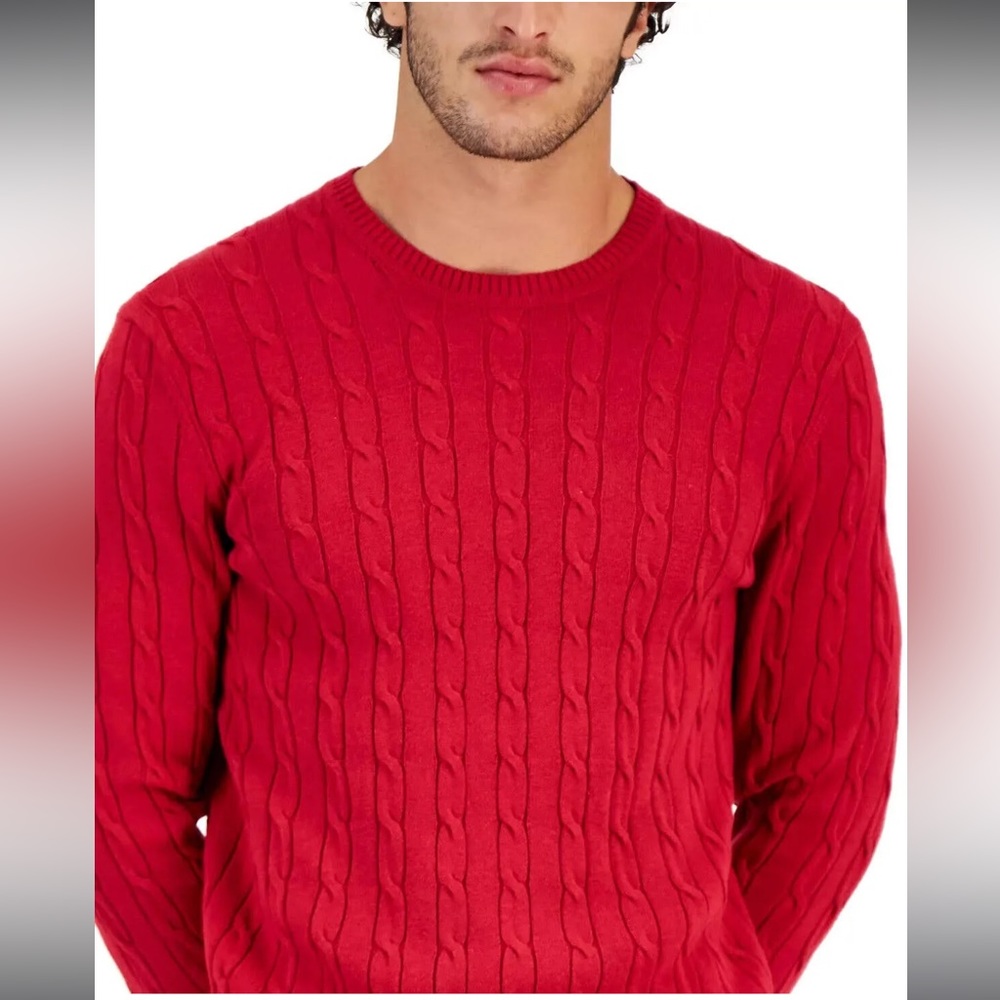 Club Room| men's cable-knit cotton sweater - Picture 2 of 3